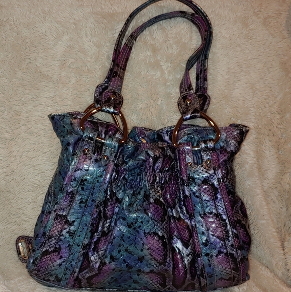Kathy Van Zeeland Bags Kathy Van Zeeland Purple Snake Skin Print Purse Poshmark